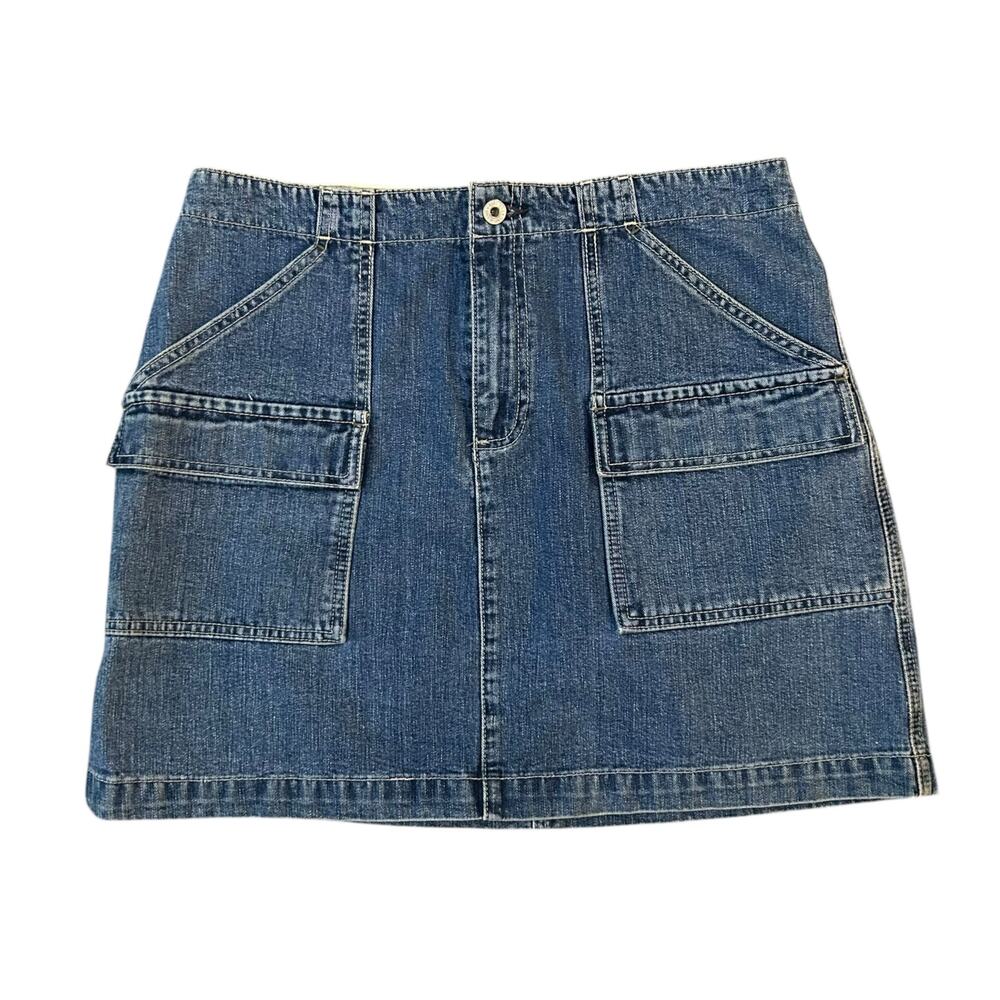 Gap Surplus Y2K Denim Cargo Cotton Mini Skirt Womens 12 Utility Grunge Indie